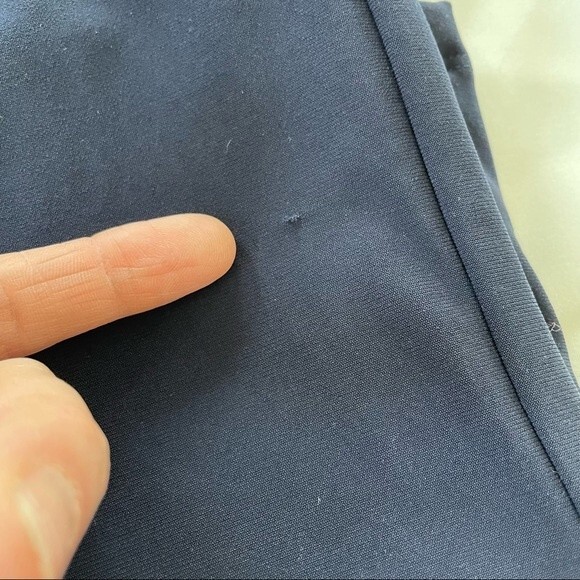 Anne Klein Navy Blue Pants Jumpsuit with gold logo buckle. Size 10 - Picture 8 of 8